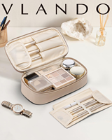Trousse de Maquillage de Voyage Imperméable en Cuir PU, Organisateur de Cosmétiques avec Porte-Pinceaux Séparé, Grande Capacité, Pochette de Beauté