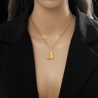 Collier avec pendentif en forme de bottes de cowboy western en acier inoxydable, nouveau design Meetyoo, bijoux pour femmes