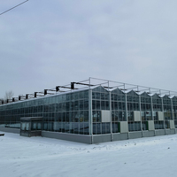 Grande serre agricole intelligente multi-chapelles à structure en acier galvanisé à chaud, ultra-résistante, pour culture hors-sol