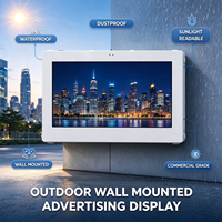 Layar LCD Digital Signage Iklan Poster 43/50/55/65/75 Inci untuk Luar Ruangan, Kecerahan Tinggi, Tahan Air IP65, Pemasangan di Dinding