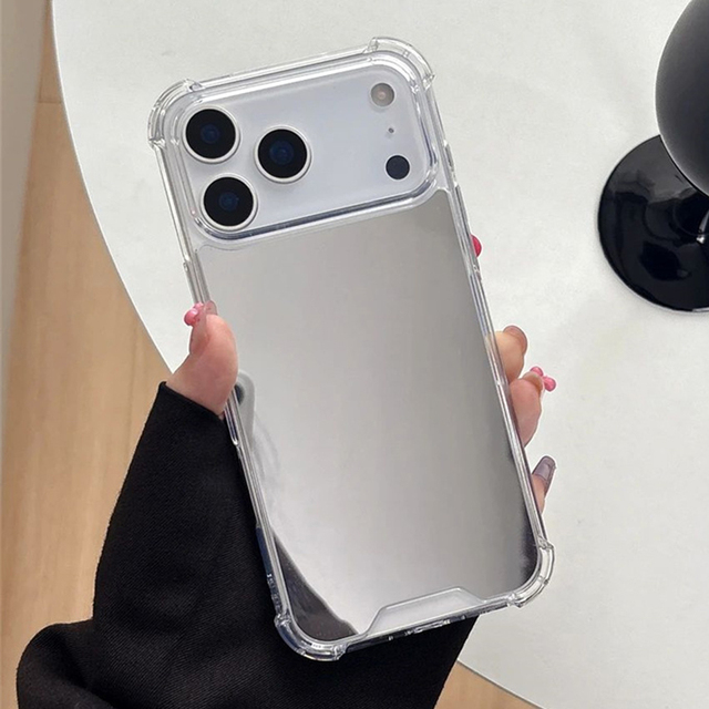 Luxury Plating Makeup Mirror Phone Case for iPhone 16 17 Air 15 14 13 12 Mini 11 Pro XR XS Max 7 8 Plus SE4 Shockproof Cover