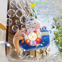 Machine à bulles caméra dessin animé : Jouet portable entièrement automatique multi-trous lumineux pour camping en extérieur