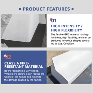 Banco de Concreto Moderno Personalizado Flexivelmente para Área Externa com Curvas Grandes para Pátio - Product Image 2