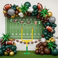 Kit d'arche de ballons pour le Super Bowl américain, guirlande de ballons en latex et en feuille d'aluminium sur le thème du football américain, décorations pour fête d'anniversaire