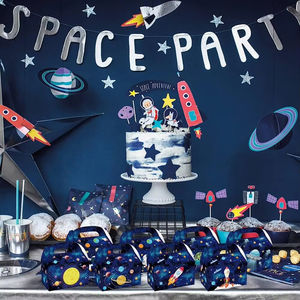 A-mazon Space Planet Sun Jupiter Rocket Space Party Caja <span class=keywords><strong>de</strong></span> papel <span class=keywords><strong>de</strong></span> cartón blanco <span class=keywords><strong>de</strong></span> mano Caja <span class=keywords><strong>de</strong></span> regalo - Product Image 2