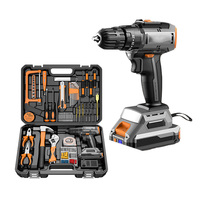 Perceuse-visseuse sans fil rechargeable 21V à vitesse variable avec batterie au lithium et lumière LED pour percer le métal, le bois et le plastique