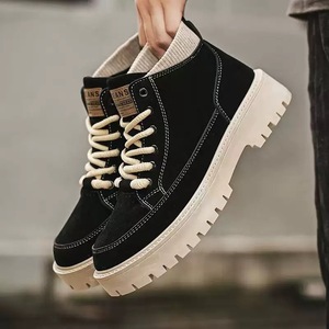 Seasonal <strong>Men's</strong> <strong>Shoes</strong>, New High Top Boots <strong>for</strong> <strong>Men</strong>, Trendy and Versatile, Thick Soled Anti slip Sports and Casual Short Boots - Product Image 2