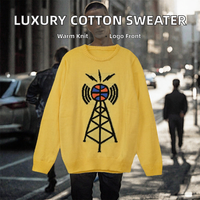 Pull-over d'hiver en tricot jacquard 100 % coton, respirant et moelleux, de luxe, pour homme, avec motif personnalisé en relief sur le devant, par Ready Win Industries