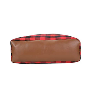 Caliente de cuero Buffalo cuadros de viaje de fin de semana bolso mensajero bolsa con correa para el hombro - Product Image 3