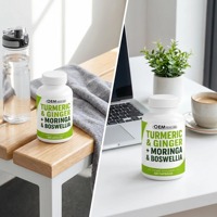 Complément OEM Curcuma Moringa Gingembre Boswellia Safran en Capsules avec Cannelle de Ceylan, Cerise Acidulée, Ail, Ortie, Basilic Sacré