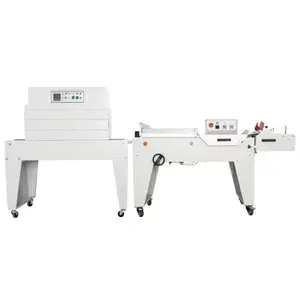 DFQC450 Pneumatic L bar type sealer heat sealing machine and DSA4525 Shrink tunnel packager heat sealing machine