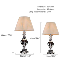Lampe de table en cristal nordique LED, style moderne vintage créatif, lumière décorative pour la maison, le salon, la chambre à coucher
