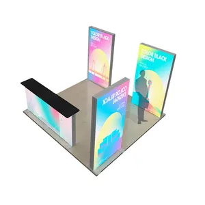 Expo Print Custom Exhibition Booth Setup Stand Design Convention Displays With Led Light Box