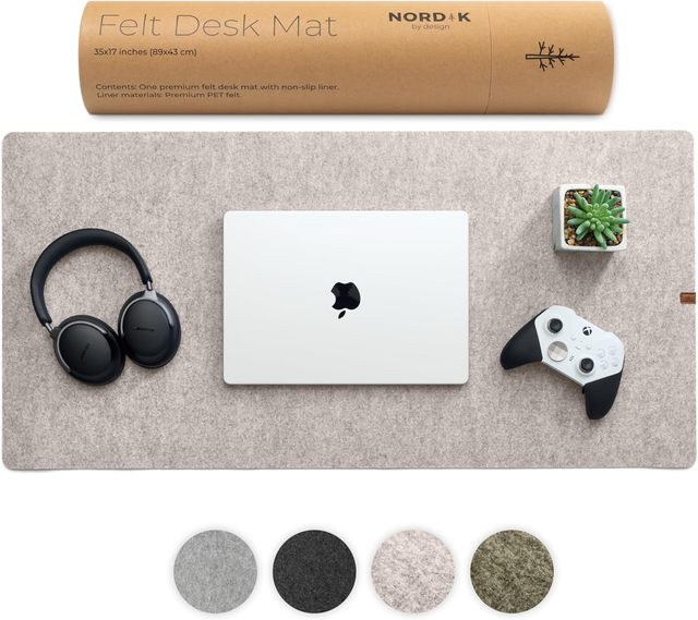 Nordik Large Felt Desk Mat Computer Desk Mat for Keyboard and Mouse Pad Large Felt Desk Pad
