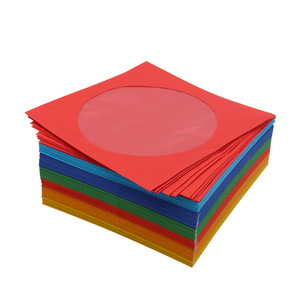 Pochettes en papier colorées pour CD avec fenêtre ronde, enveloppes en papier pour DVD, pochette pour le rangement des disques, emballage pour CD DVD, support de couverture pour CD DVD - Product Image 2