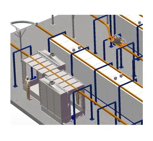 Water Curtain Wet Spray Paint Booth Automatic Electrostatic Spraying Painting Line