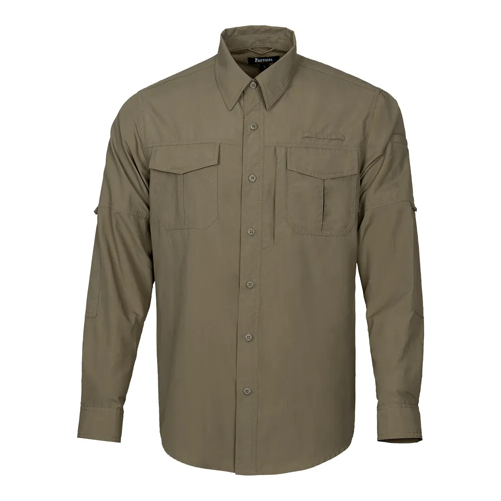 Leisure Shirt Long Sleeve Shirt Tactical Stretched Tech Nylon Male Casual Shirt