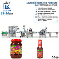 Ligne de production clé en main pour machine de remplissage automatique de sauce chili, confiture de piment, pâte liquide en pot de verre avec piston