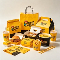 Boîte à compartiments pour mini-smash burger à emporter écologique personnalisée avec gobelet à sauce, emballage pour poulet frit, emballage pour frites, emballage pour restauration rapide