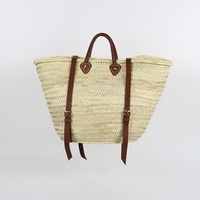 Luxuriöser Unisex Marokkanischer Korb Bohemian Wasserdichter Stroh-Rucksack mit Stickerei Neues Design Doppelt zu Öffnende Strandtasche für Alle Jahreszeiten
