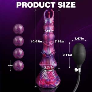 Dildo de Silicone Inflável Monstro, Ovo Gigante, Massageador de Pênis Animal, Estimulador de Próstata, Brinquedos Adultos Unissex 18+ - Product Image 4