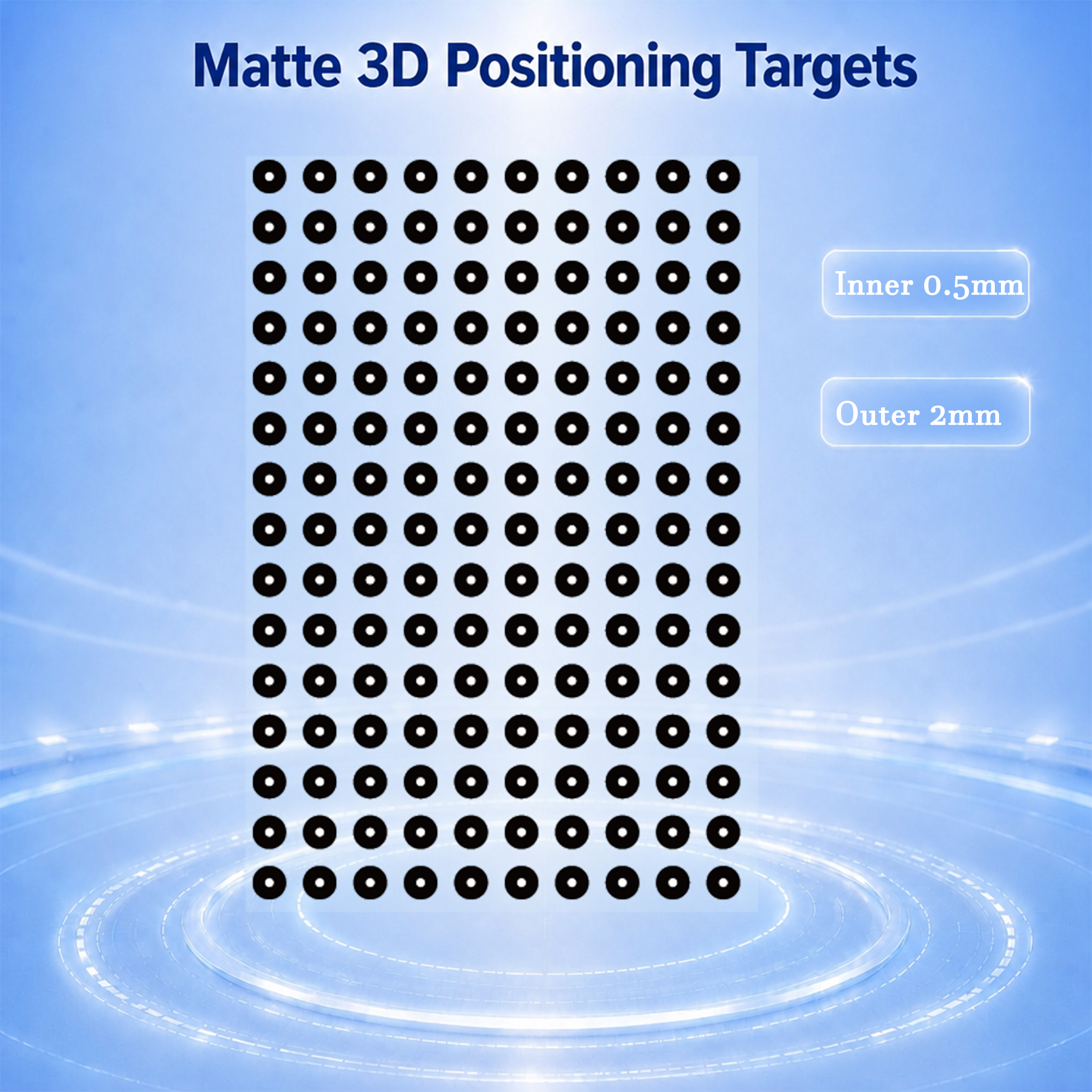 Matte Micro 3D Scanner Reference Dots Outer 2mm Inner 0.5mm Circular Positioning Targets for <strong>Photogrammetry</strong> Metrology