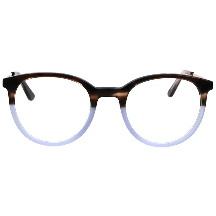 Combination Temples Wholesale Fiber Eyeglasses Frames Hot Selling Vogue Eyewear Oval Shape Acetate Metal Metal Hinge AC Lens