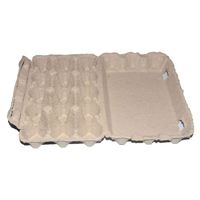 Boîte à œufs en pulpe de couleur naturelle personnalisée de 15 œufs, emballage réutilisable, plateau à œufs en plastique à 30 trous, porte-œufs à vendre