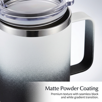 Mug à café isotherme en acier inoxydable 12 oz sans BPA, revêtement poudré, double paroi sous vide, maintien au chaud et au froid toute la journée, camping, bureau