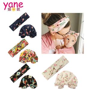De alta calidad de impresión <span class=keywords><strong>turbante</strong></span> sombrero <span class=keywords><strong>y</strong></span> abrigo conjunto de diadema para mamá <span class=keywords><strong>y</strong></span> bebé - Product Image 3