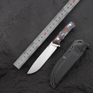 Couteau à lame droite Yuanchen fait main, pour le camping en plein air, en acier inoxydable, manche G10, 20 cm, épaisseur 5,7 mm, multi-usages, OEM - Product Image 6