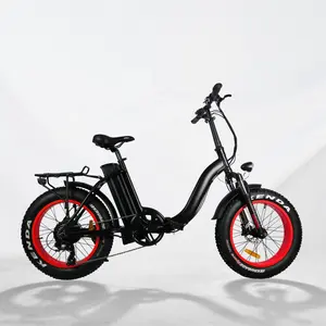 China factory Shimano 7sp sand and snow folding electric bike woman 48v fat tire lithium battery e bike foldable 500W/750W