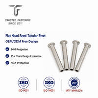 Rivets semi-tubulaires à tête plate TianFang pour la production de boîtiers électroniques, zingués, outillage personnalisé et approvisionnement en vrac