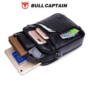 Sac bandoulière homme BULLCAPTAIN, petit sac à bandoulière en cuir véritable, sac messager homme, sac à main homme - Product Image 5