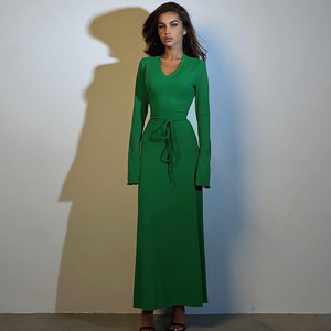 FS9656A <span class=keywords><strong>Vestidos</strong></span> de Moda Otoño Invierno para <span class=keywords><strong>Mujer</strong></span>, Vestido Largo Elegante e Informal - Product Image 2