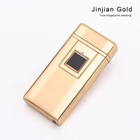 Briquet électronique rechargeable USB en métal à double arc avec reconnaissance d'empreintes digitales et détection tactile, idéal pour la publicité