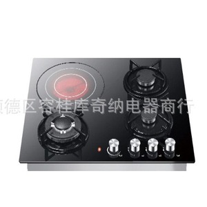 เตาแก๊สแบบฝังขนาด 595x510 มม. พร้อมเตาไฟฟ้ากระจกนิรภัย - Product Image 1