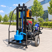 Mini foreuse de puits d’eau montée sur tricycle, machine portable diesel de forage de puits d’eau pour l’approvisionnement rural