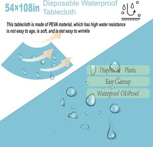 54x108 Disposable Plain PE <b>Plastic</b> <b>Table</b> <b>Cover</b> Rectangular Tablecloth Home Party <b>Table</b> Cloth Custom Cartoon for Football Banquet - Product Image 3