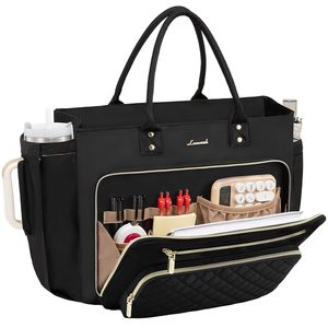LOVEVOOK Grand <span class=keywords><strong>Sac</strong></span> Fourre-Tout de Voyage pour <span class=keywords><strong>Femme</strong></span> Imperméable Multi-Poches Sacoche pour Ordinateur Portable d'Infirmière et d'Étudiant 15,6 17 Pouces - Product Image 1