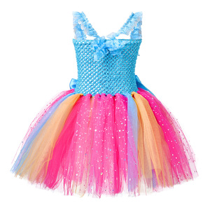 Vestido de Tutú Inspirado en <span class=keywords><strong>Trolls</strong></span> para Niñas, Vestidos de <span class=keywords><strong>Princesa</strong></span> Poppy para Niñas, Disfraz de Duendes Mágicos para Halloween, Ropa de Hadas y Flores - Product Image 3
