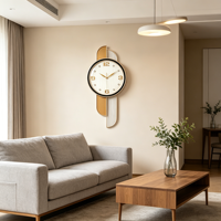 Reloj de Pared de Cuero, Reloj de Pared Artístico con Forma de Reloj, Decoración de Moda