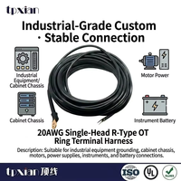 Kabel Tanah Tembaga Berlapis Timah 10M dengan Terminal Cincin 22-8 AWG ke Ujung Terbuka untuk Pembumian Proteksi Petir