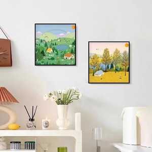Pinturas de Paisajes Rurales al por Mayor, Cuadros Decorativos de las Cuatro Estaciones para Habitación Infantil - Product Image 2