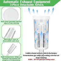 Pot de Fermentation en Verre 1L avec Double Valve de Fermeture Étanche et Joint en Silicone |   Kit de Fermentation pour Kimchi à Large Ouverture - Sans BPA - Cadeaux Promotionnels