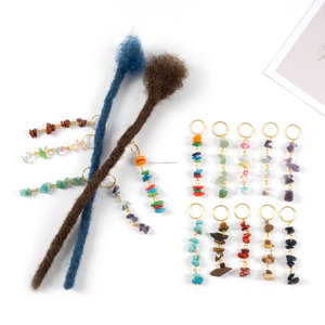 Vente Flash : Breloques en Pierre Naturelle Tressée <span class=keywords><strong>pour</strong></span> Cheveux, Bijoux en Alliage <span class=keywords><strong>pour</strong></span> <span class=keywords><strong>Dreadlocks</strong></span> - Product Image 2
