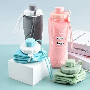 Botella de Agua Plegable de Silicona de Grado Alimenticio de 600 ml, Reutilizable, Ecológica, Libre de BPA, para Deportes y Viajes - Product Image 1