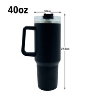 Gobelet isotherme 2-en-1 personnalisé avec logo, 40 oz, en acier inoxydable 304, détachable, avec poignée, paille et couvercle, idéal pour les voyages en extérieur