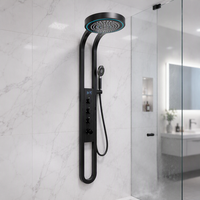 Système de douche HONGDEC, kits de douche, inverseur, 5 fonctions, finition chromée moderne, colonne de douche avec robinet à débit contrôlé, montage mural