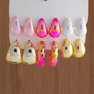 6 uds nueva moda Simple personalidad creativa aro gota de agua luz lujo CCB pendiente conjunto - Product Image 1